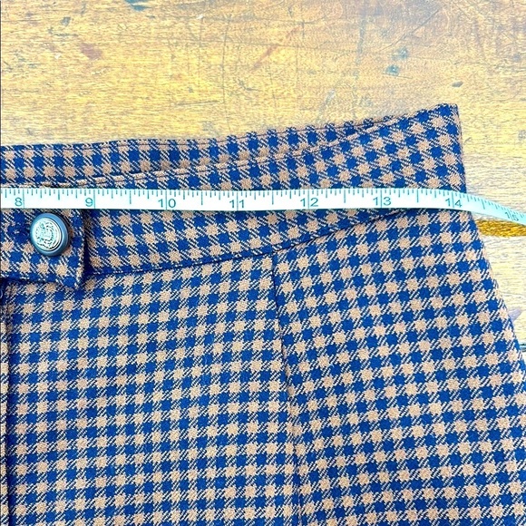 Vintage Braemar Petites Pure Virgin Wool Brown Checkered Women's Skirt Lined - Picture 6 of 11